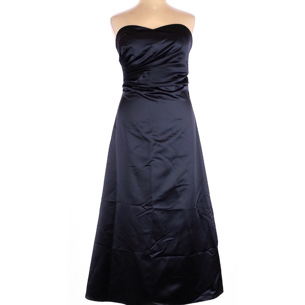 Bill Levkoff Strapless Dark Blue Gown